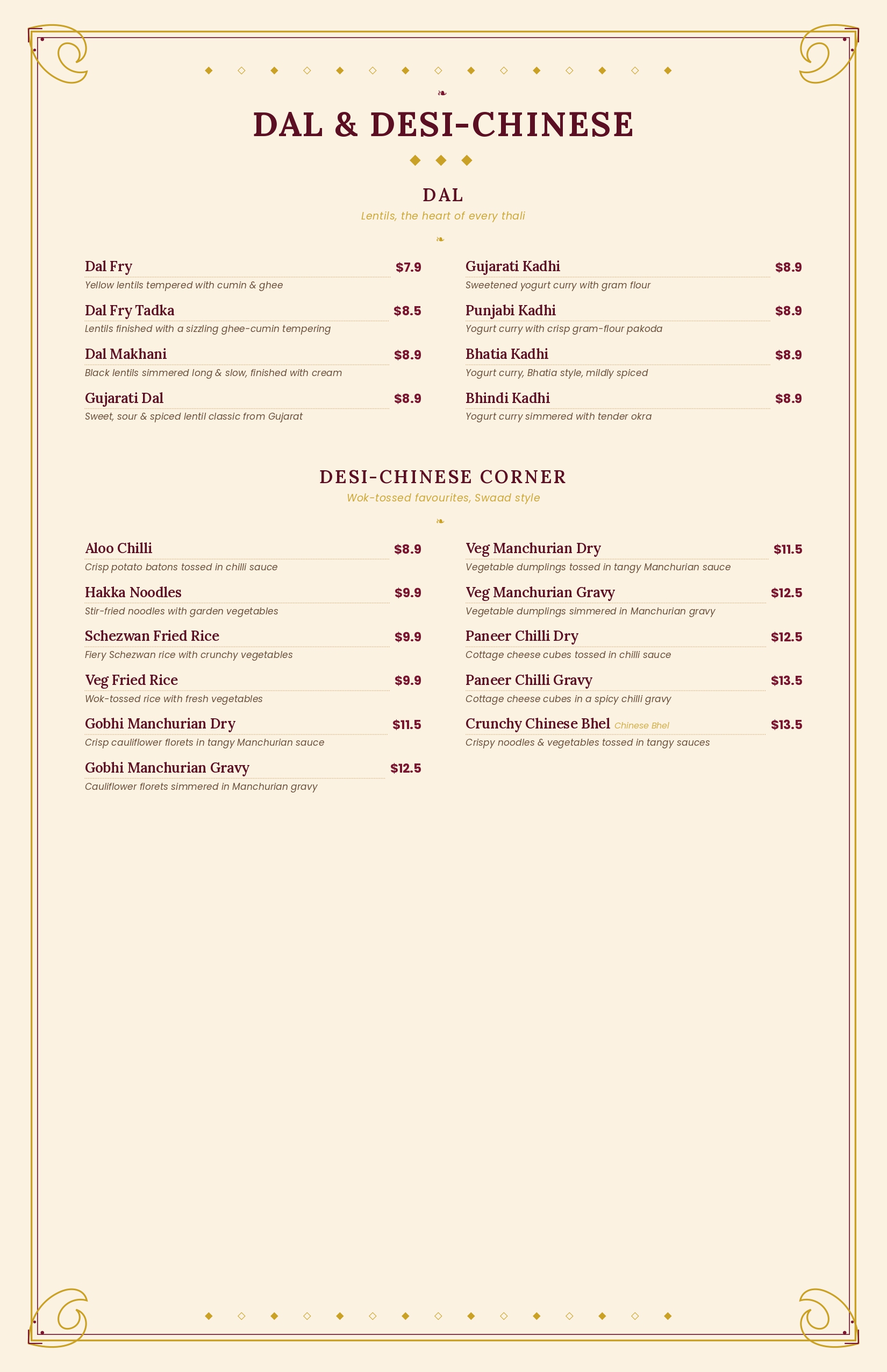 Swaad menu page 3